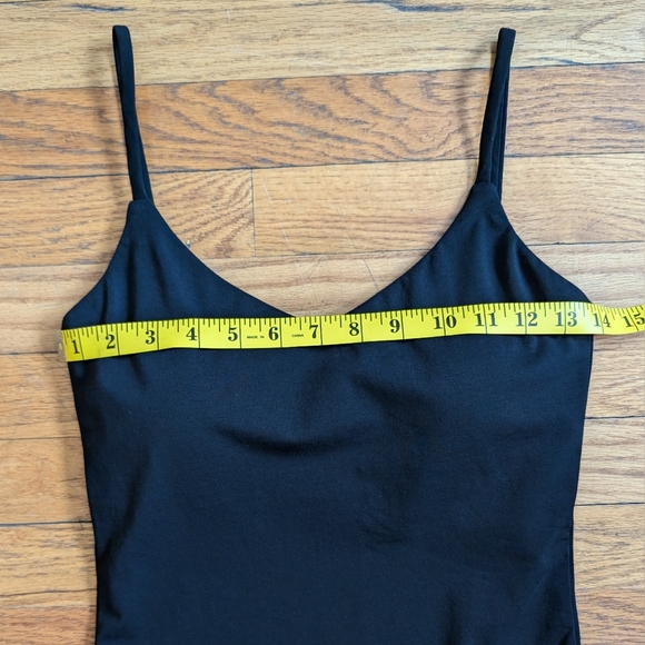 OGL Cotton Blend V-Neck Brami Built-In Bra Cami Black Small - Picture 4 of 10
